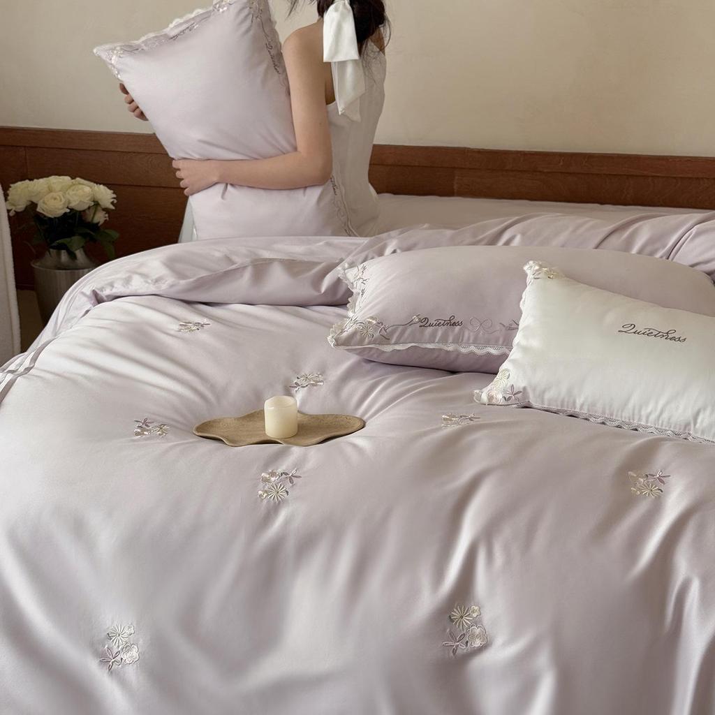Noble French Romantic High-End Embroidered 100s Long-Staple Cotton Four-Piece Bedding Set