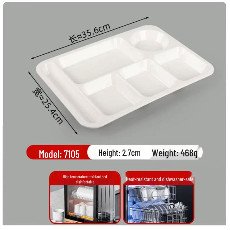 Saintbeile A8 Tempered Melamine Divided Cafeteria Tray