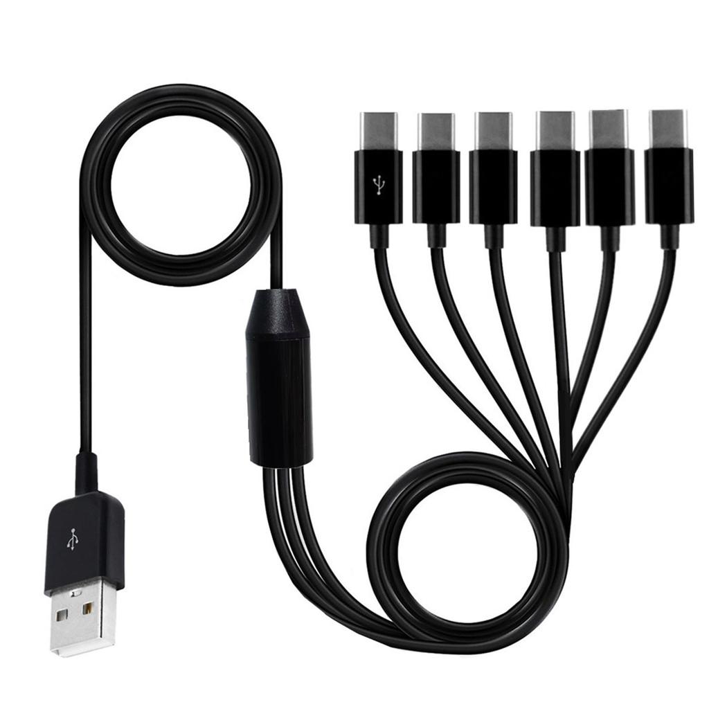 USB2.0 Type A Male to 6 Type-C UsbC Male Y Splitter Data Sync and Charging Connector Adapter Cable 0.5m/1.5m