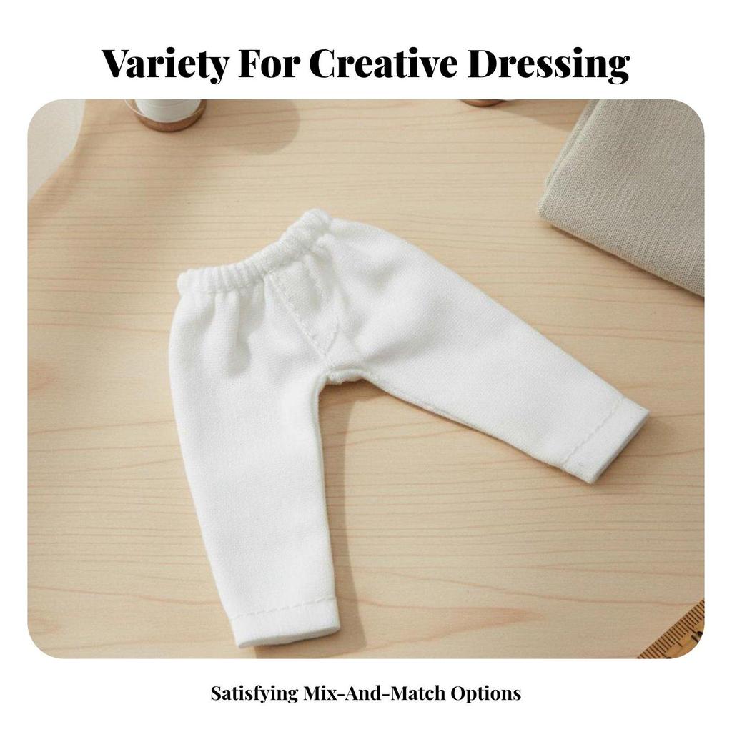 3 Pairs of OB11 Doll Trousers, Solid Color, Fashionable Miniature Clothing for Dolls,