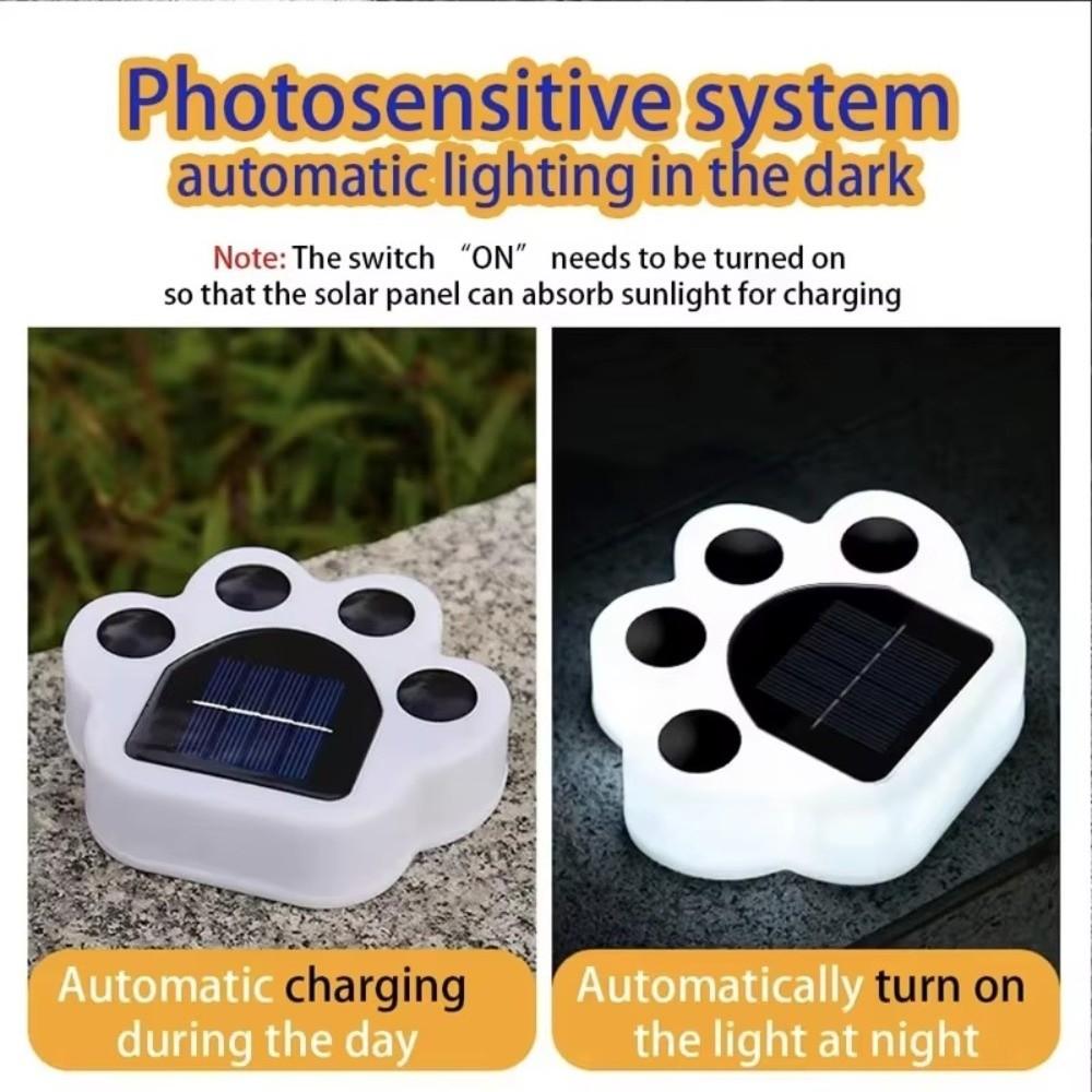 Cartoon Solar Light Bear Paw Print Lawn Light Outdoor LED Solar Light  LED Street Path Decoration