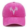 Unisex Fun Embroidered Deer Head Cap - Adjustable, Washable, Non-Deforming Cotton Elk Baseball Hat