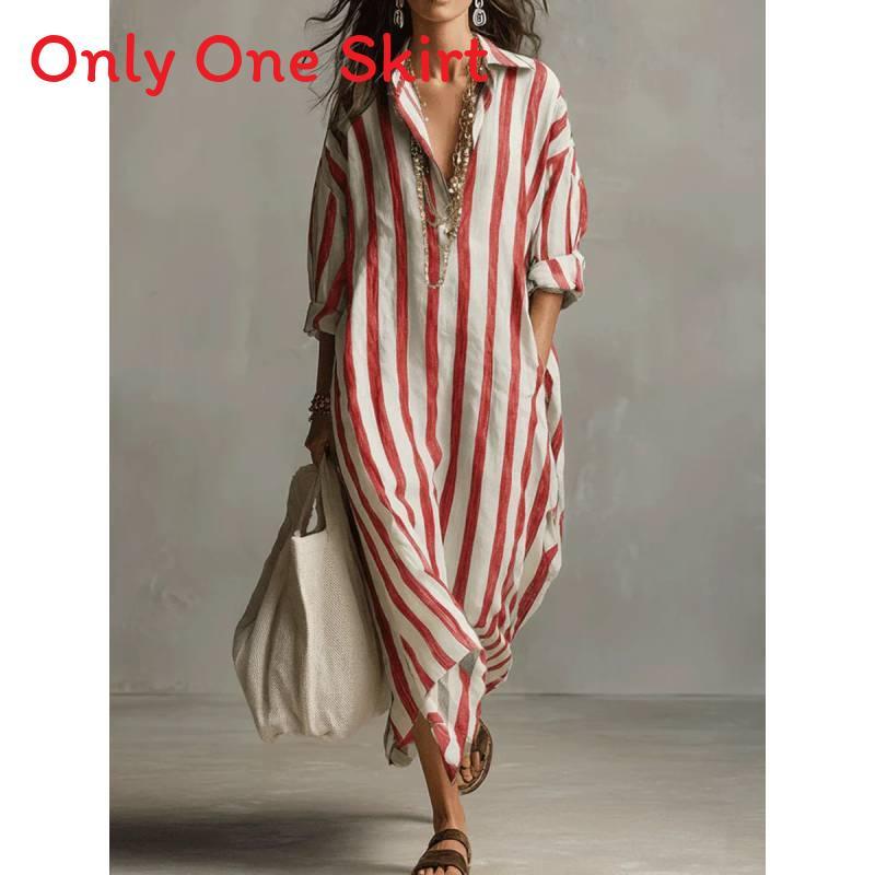 Stripe Shirt Dress With Pockets For Casual Summer Wear