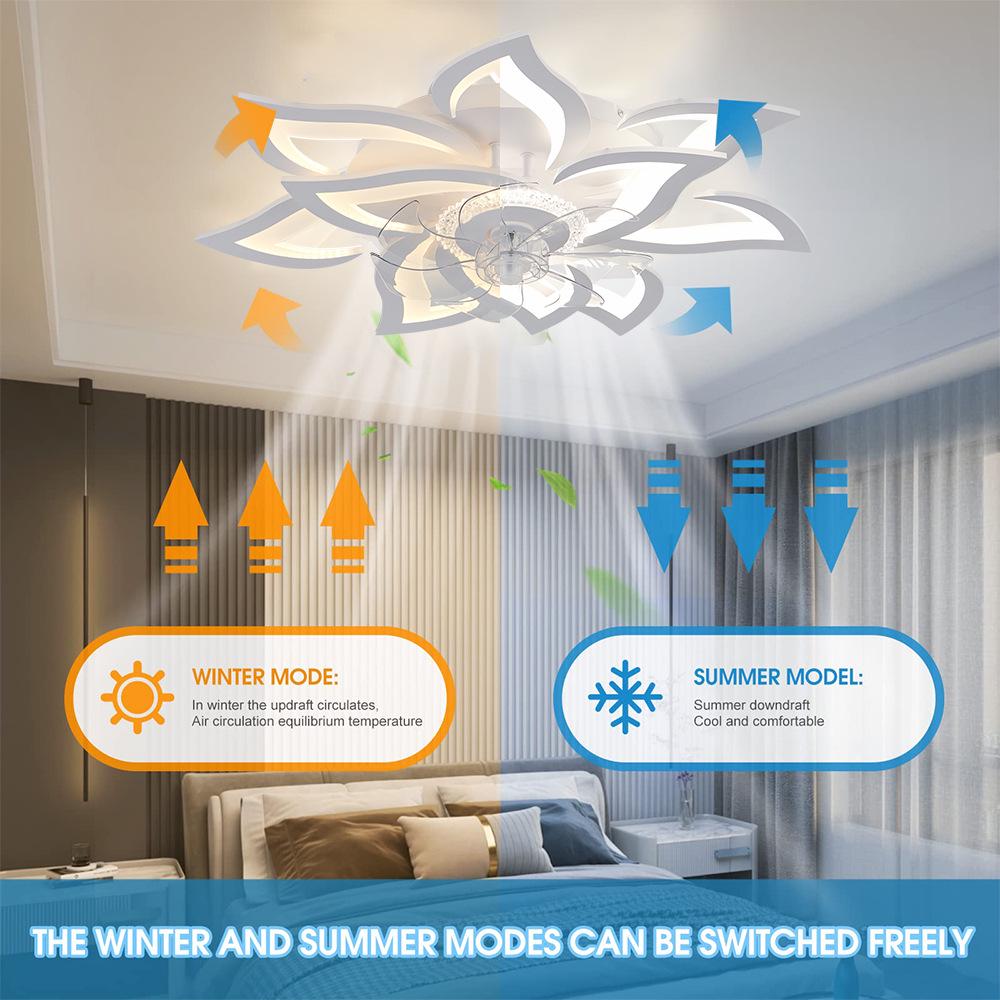 Minimalist Smart LED Ceiling Fan Light with Remote Control, 85-265V for Bedroom