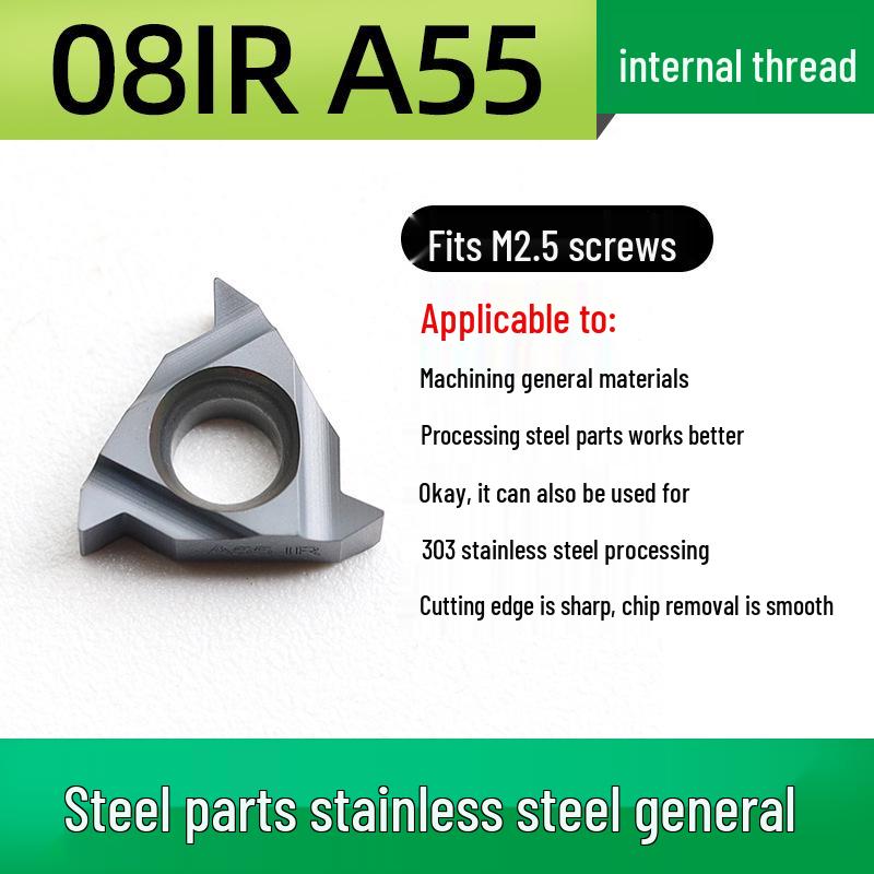 AG60 Universal Threaded Blade 16ER/IR, 55° Tooth for Internal Stainless Steel Threads