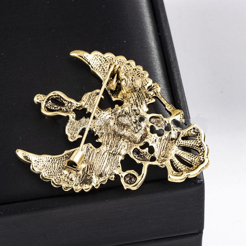 1PC Retro Flügel Metall Pins und Broschen Vintage Doppelköpfiger Adler Abzeichen Brosche Krone Anzug Anstecknadel