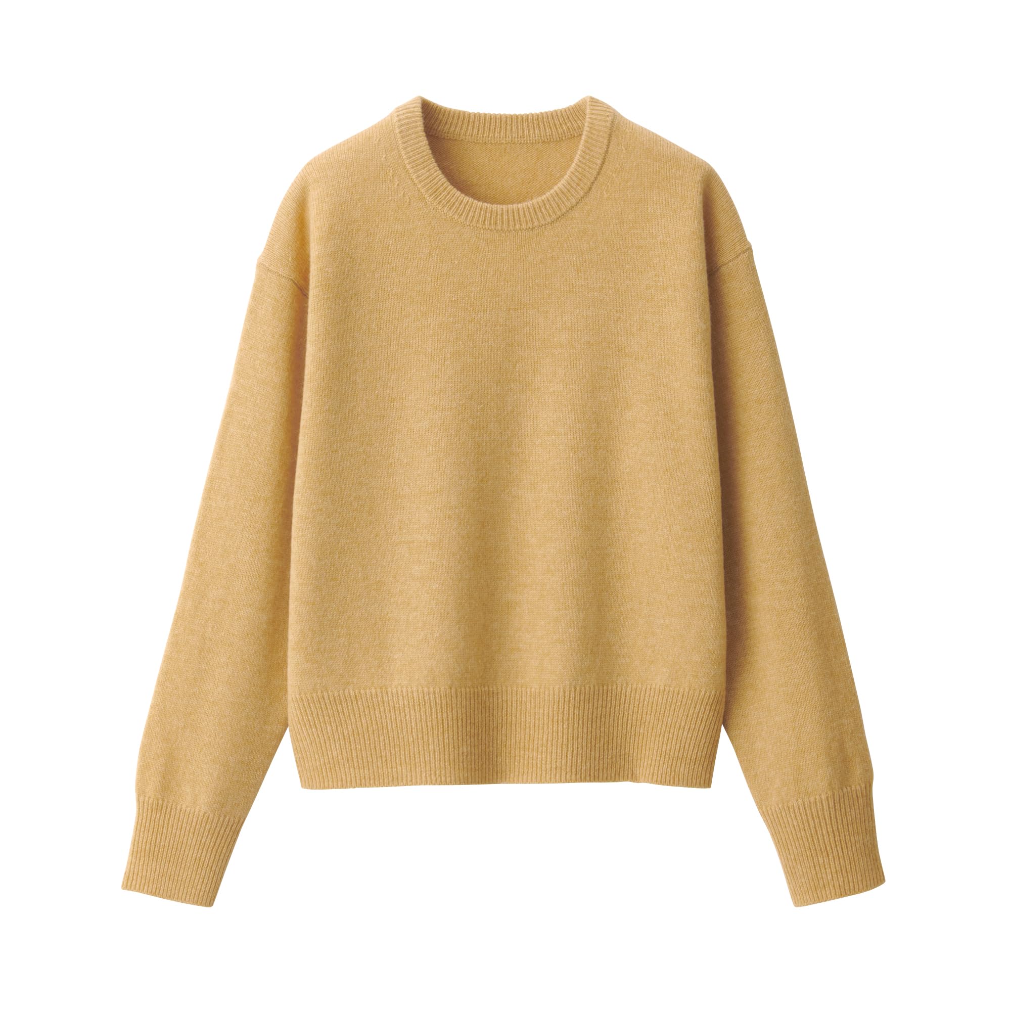 

MUJI Washable Wool Crew Neck Size XS Women s Mid-Gauge Sweater, BA1P4A4A, Yellow,