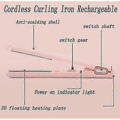Mini Dual-purpose Curling Iron 2 In 1 Hair Curler Portable Hair Curling Tool Usb