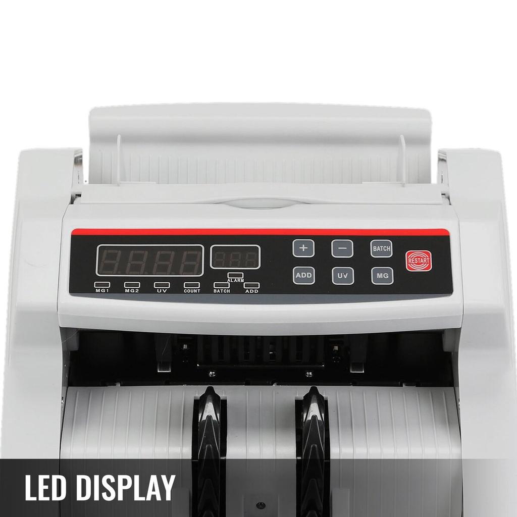 Banknotenzähler Geldzähler Mit LED-Anzeige Professioneller Banknotenzähler Mit Falschgeld-Erkenner, UV/MG, 1000 Scheine/Minute, Zählt Nur