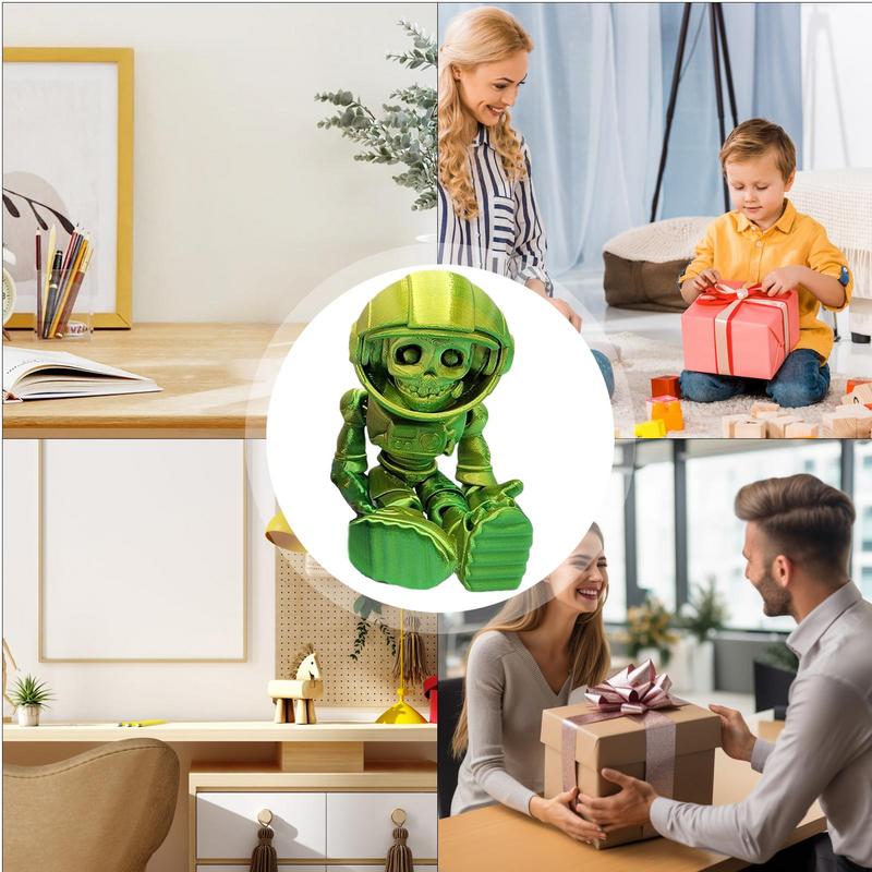 3D Printed Articulated Skeleton 3D Printed Astronaut Statue Room Astronaut Decor Figures Desktop Decoration Movable Joints For