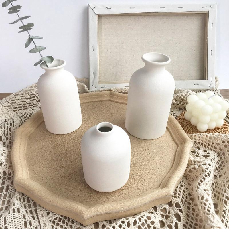 Modern Ceramic Vase Small Flower Vases For Wedding Flower Arrangement Dried Flower Grass Decorative Vases Home Office Decor