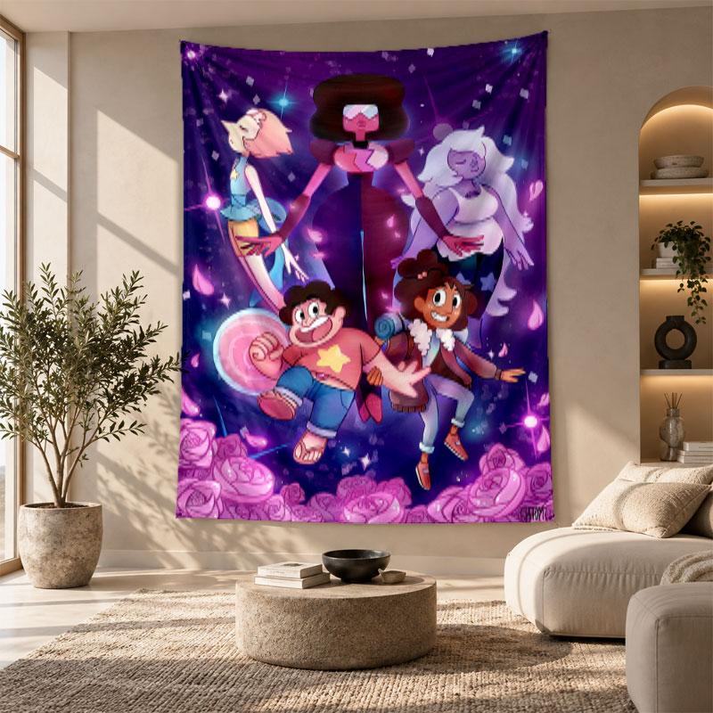 Decorative Tapestry,Steven Universe Printed Wall Art, Lightweight Wall Hanging For Bedroom Background