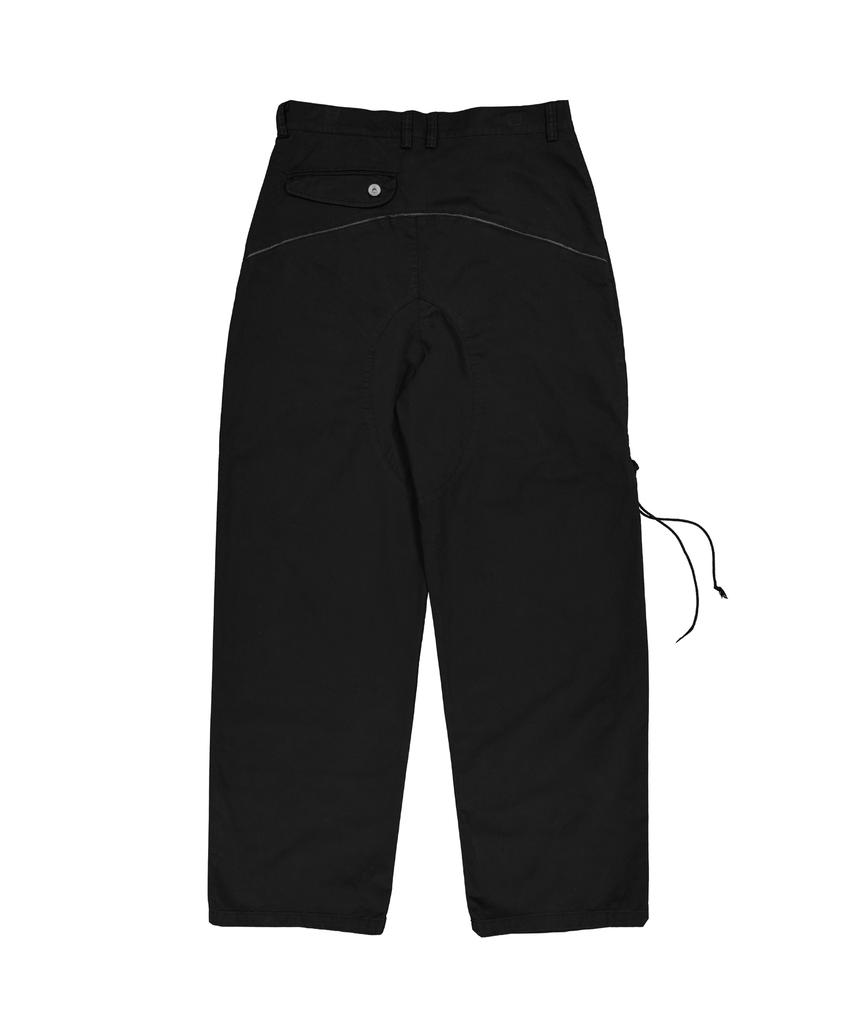 Laekeulopeu Washed Drawstring Trousers - Black