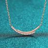 Elegant Champagne Gold Moissanite Necklace Women Sterling Leaf Pendant Minimalist Linear Chain Lightweight Daily