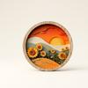 Wooden Plaque Round Wood Wall Decor Layered with Dots for Living Room, Entryway, Bedroom