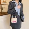Handbag women's new creative bow contrasting color mini square bag sweet girl messenger bag shoulder bag