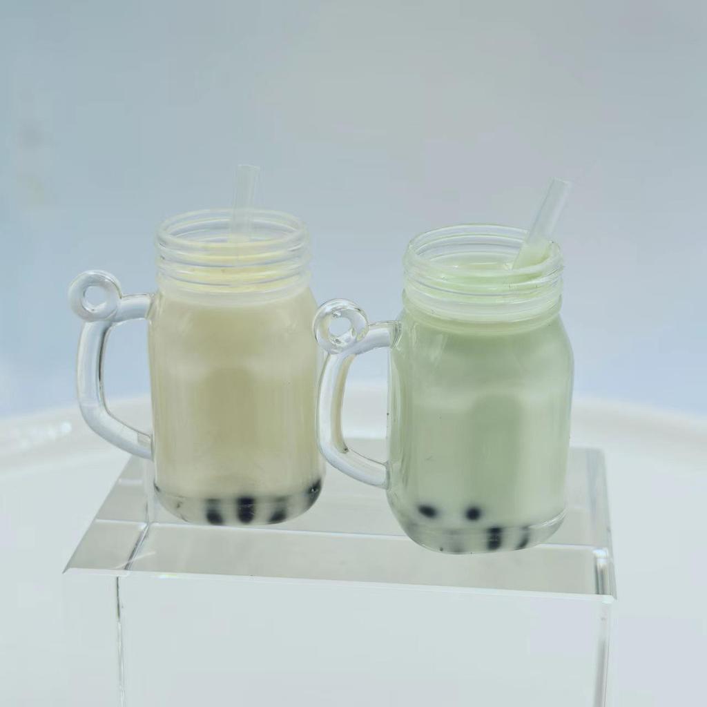 DIY Einmachglas Milchtee Macaron Schlüsselanhänger & Federmäppchen Anhänger