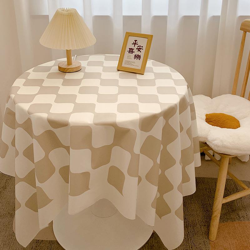 Chessboard Plaid Tablecloth Girl Heart Light Luxury High Sense Coffee Table Cover Student Dormitory Desk Makeup Tablecloth