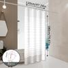 White Striped Shower Curtain with Horizontal Line Design, Simple and Refreshing Style, Shower Partition Curtain