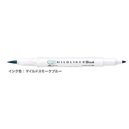 Zebra Mildliner Brush Ink Mild Smoke Pen, Color Blue, WFT8-MSB