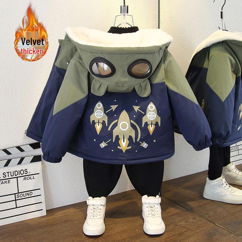 

Зимняя парка с капюшоном на флисовой подкладке для мальчиков 90 cm