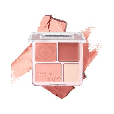 Judydoll 4 Color Blush & Highlight Palette #01 Milk Melon 9 g - teplá paletka růží a rozjasňovačů