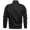KEFITEVD Stand Collar Work Solid Size 3XL Men's Jacket, Windproof, Fleece-Lined, Outerwear, Outdoor, Streetwear, Color, Winter, Black,