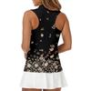 Camiseta Polo de Golf sin Mangas con Cuello de Cremallera Estampado Camiseta sin Mangas Deportiva para Mujer Ajuste Cómodo Tejido Elástico