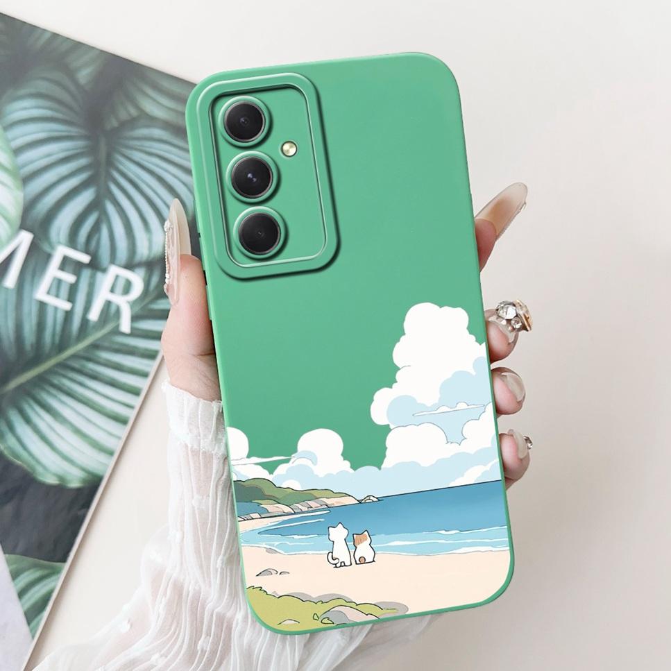 For Samsung Galaxy M55 Case SM-M556B Flower Cartoon Panda Soft Silicone Cover For Samsung M55 5G 6.7"Shockproof Phone Case Funda