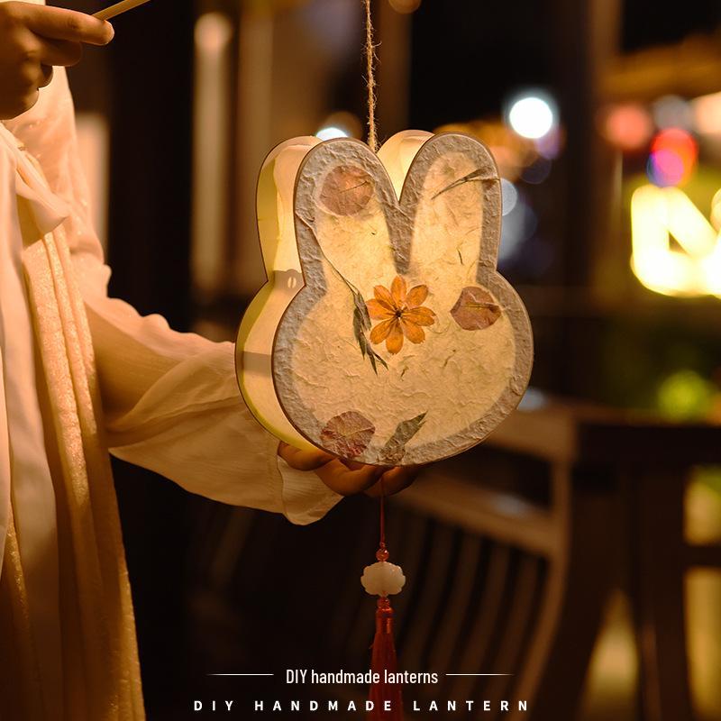 2026 Mid-Autumn Little Rabbit Lantern DIY Kit - Children's Handmade Luminous Hanging Ornament