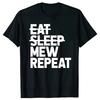 Humorous Abstract Cat Mewing Graphic T-Shirt Casual Short Sleeve for Men Women Unique Funny Style with Multiple Patterns
