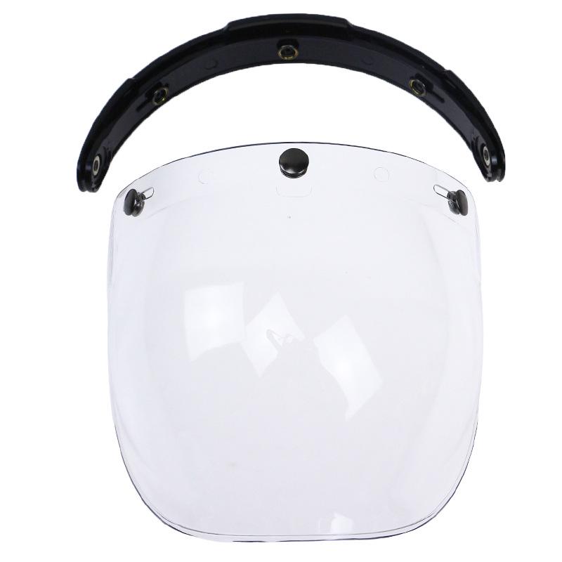 Retro Bubble Lens Motorcycle Helmet with Frame - Three-Button Design