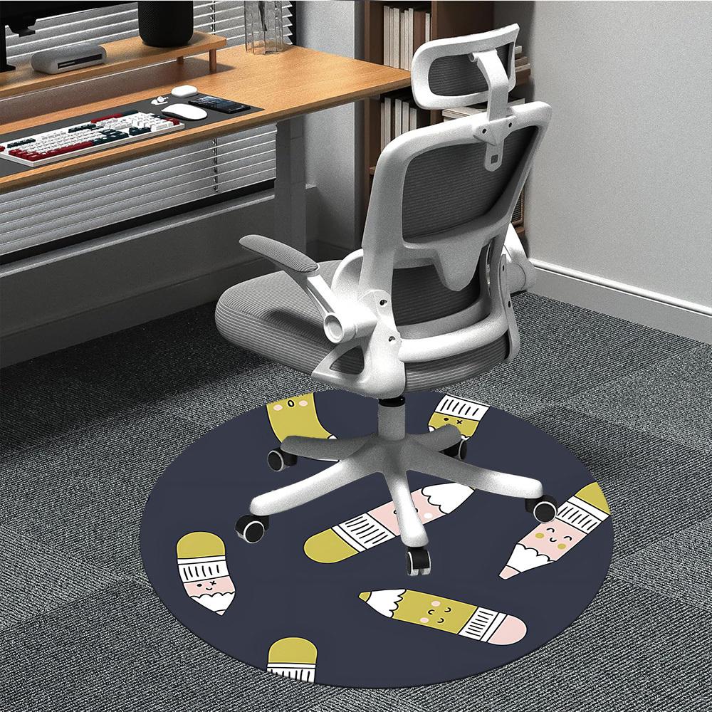 

1pc Pencil Circle Chair Carpet for Office, Non-slip, Soft and Durable Office Rug for Interior Decoration, Perfect for Office yy260313039 80cm by 80cm