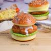 Big Burger Squishy Slow Rising Beef Hamburger Bread Squeeze Toy - Stress Release Hand Relax Toy Layered Slow Rebound