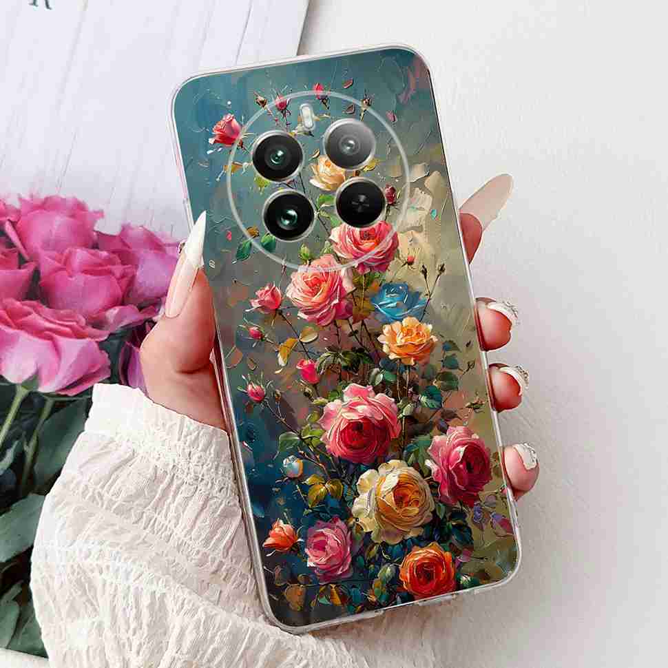 For Realme 12 Pro RMX3842 6.7" Summer Lotus Cute Cat Soft Silicone TPU Cover For Realme 12Pro+ 12Pro Plus RMX3840 Bumper Shell