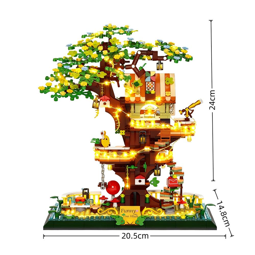 1130PCS Kreative Sakura Baumhaus Bausteine Stadt Straßenansicht Architekturmodell Mikrosteine Geschenk Spielzeug für Kind Mädchen Erwachsener