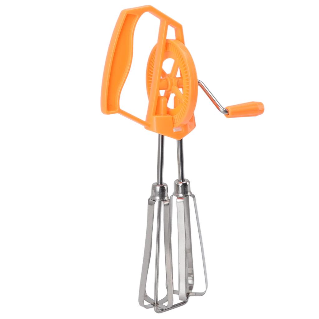 Egg Beater Stainless Steel Plastic Hand Crank Autorotation Effort Saving Manual Hand Mixer for Home Kitchen Cooking