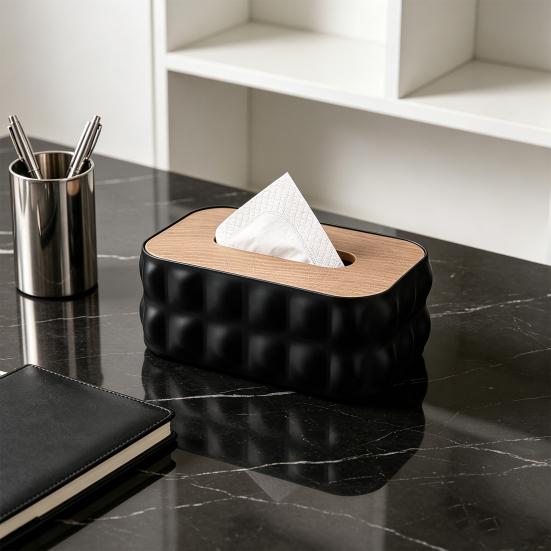 Taschentuchbox mit staubdichter, wasserdichter Abdeckung Moderner Stil Taschentuchbehälter für Zuhause, Büro, Badezimmer