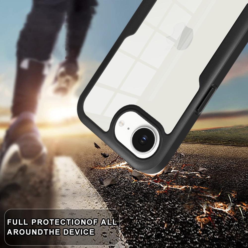 360 Full Protection Case For iPhone 16e Clear Screen With Silicone Bumper TPU+PC Back Cover For iPhone 16 e iPhone16e 2025 Funda