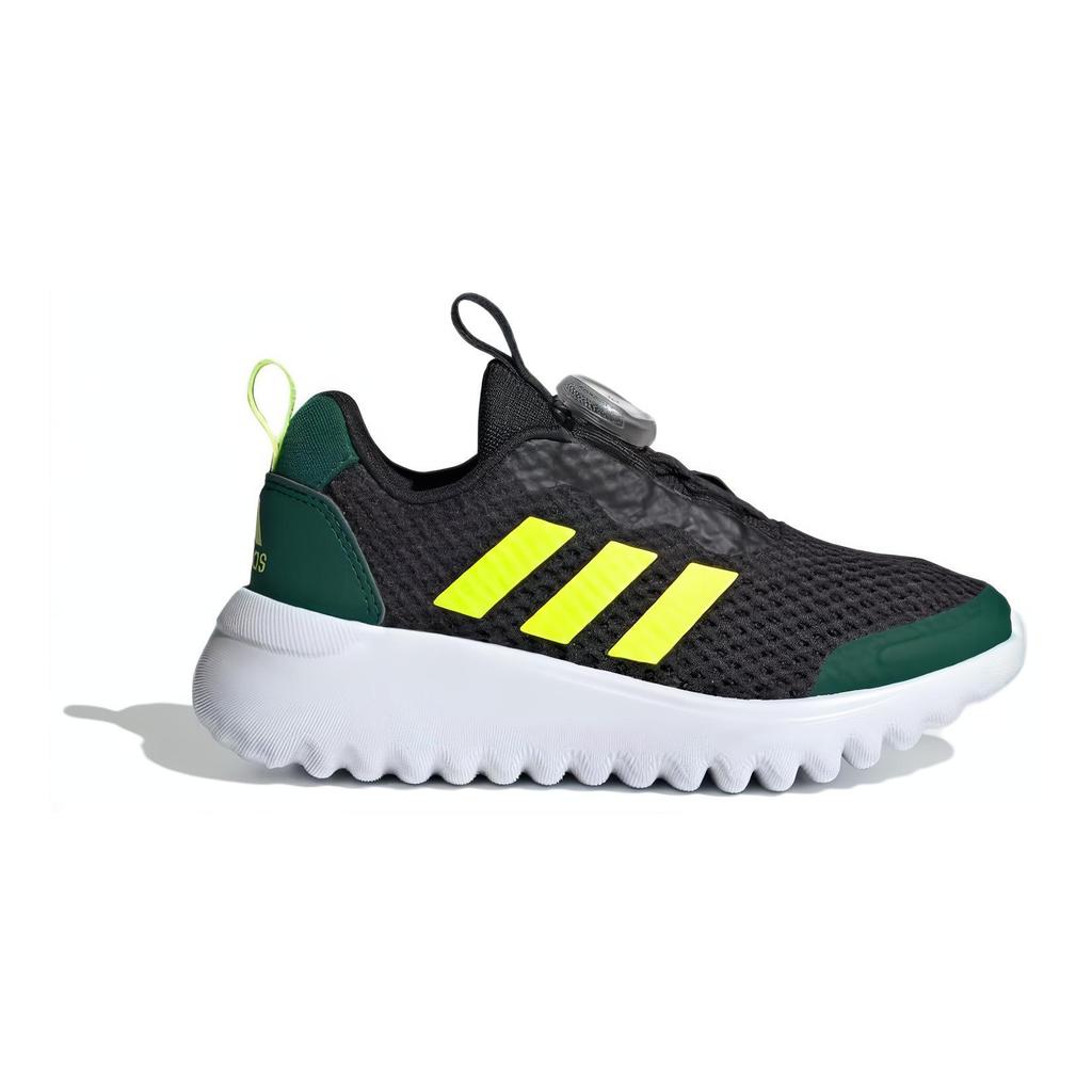 New Adidas ActiveFlex BOA 3.0 Boa 3 Cushioning, Wear Resistant Low Top Kids' Running Shoes Black Green Yellow Kids' ID3377