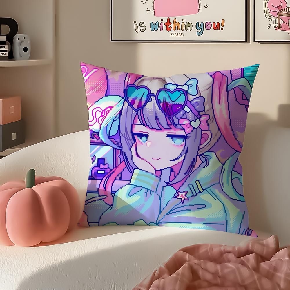 Addictive Satirical Game NNeedy Streamer Overload Cushion Cover Pillowcase Short Plush Invisible zipper Room Sofa Cushion Cover