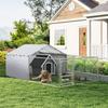 Dog Enclosure with Covers and Swivel Bowls, In Steel and Oxford Fabric, 4x2.3x1.5 M, Silver