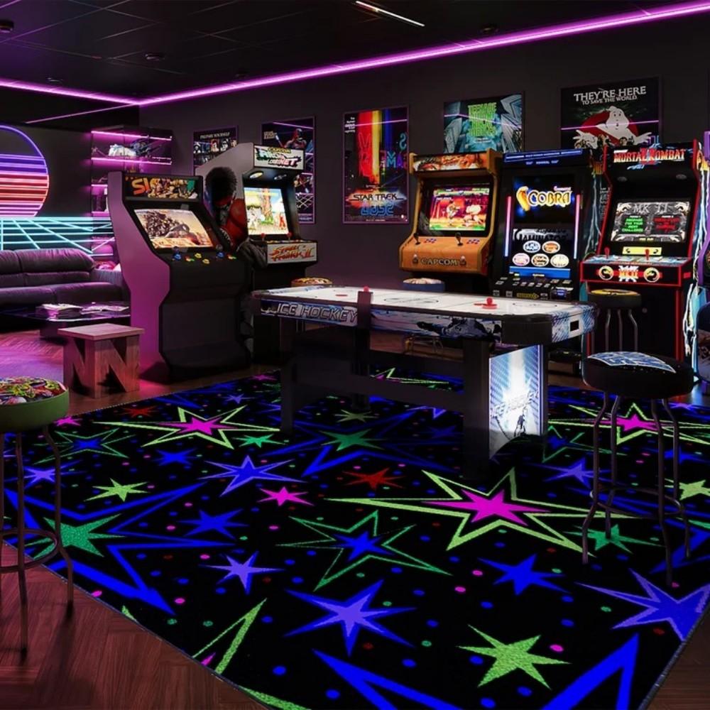 

VIKAMA 3D Neon Light Visual Carpet For Esports Game Room Lounge Bar Area Decorative Sofa Comfortable Foot Pad Home Decoration 80cm x 160cm