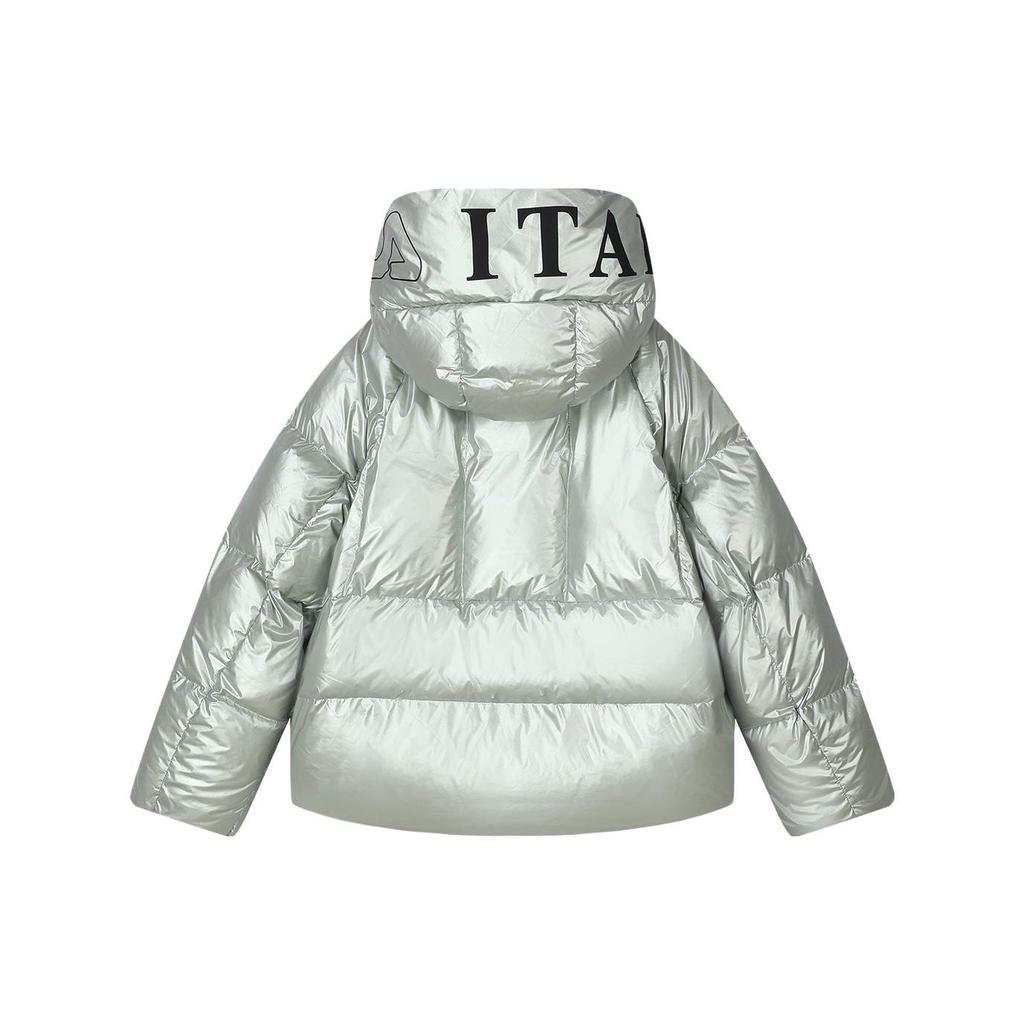 FILA Emerald Logo Printed Casual Hooded Down Jacket Women Jackets Light-Bamboo-Green F11W344914F-LG