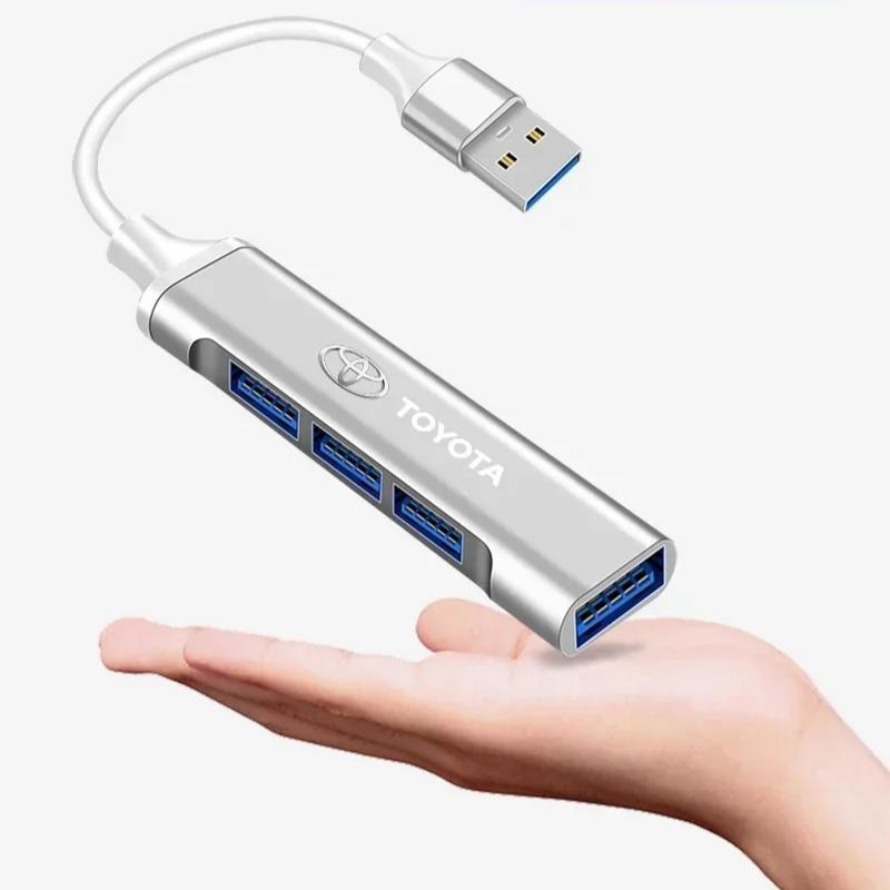 4 Ports USB 3.0 HUB TYPE-C Multi High Data Transmission Car Adapter For Toyota TRD Fortuner Chr Verso Prius Hiace Yaris Trd Corolla