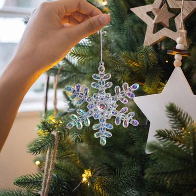 Ornament Pom de Crăciun Fulg de Nea Cerb Pasăre Design Icicle Decorațiune Agățată Sclipitoare Sezonul Festiv Sărbători Decor Acasă