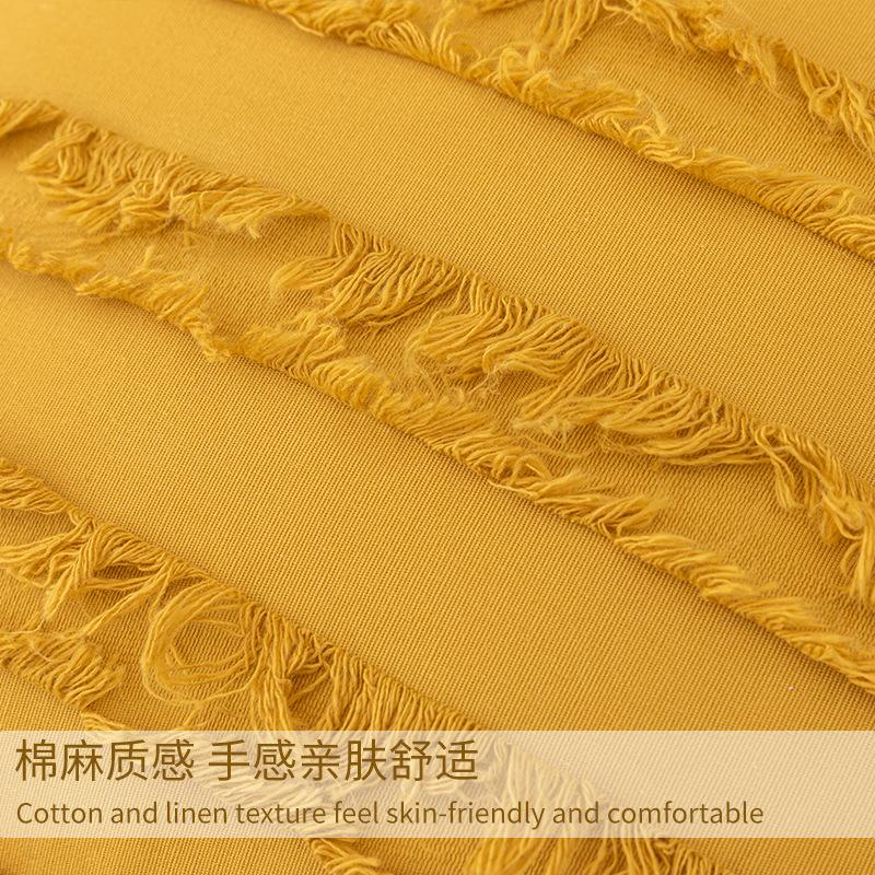 Bohemian Style Cotton Linen Pillowcase Ins Style Pillow Without Core Cut Flower Fringe Sofa Cushion