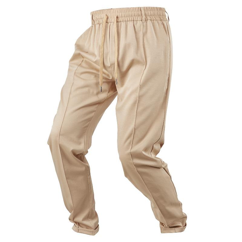 Spring and summer solid color casual trousers sweatpants men's loose woven men's trousers