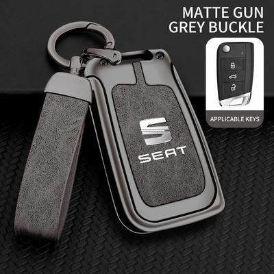Alloy Leather Car Remote Key Protection Cover Shell For Seat FR Ateca IBIZA Leon Alhambra Arosa Exeo Cordobe Toledo Accessories