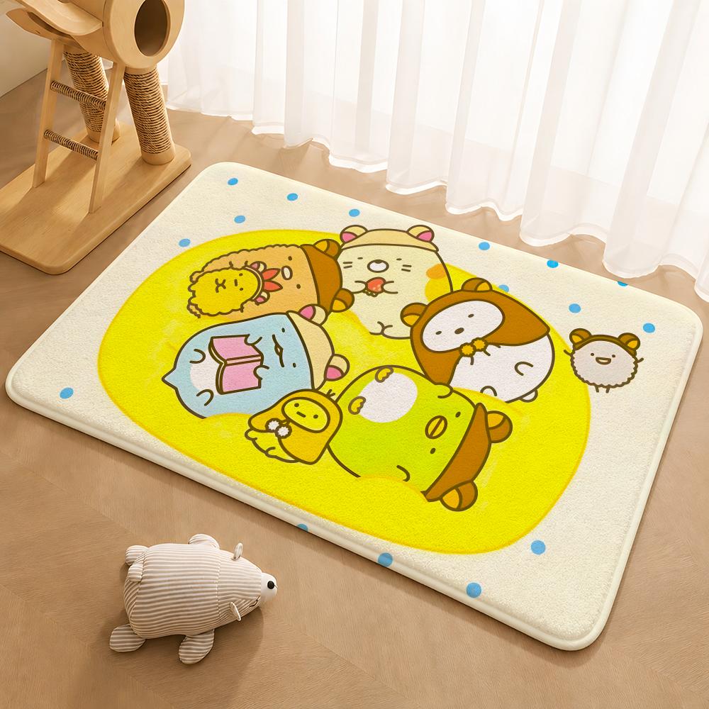 S-Sumikko Gurashi Exquisite Floor Mat Floor Mat Soft Flannel Non-Slip Door Rug for Living Room